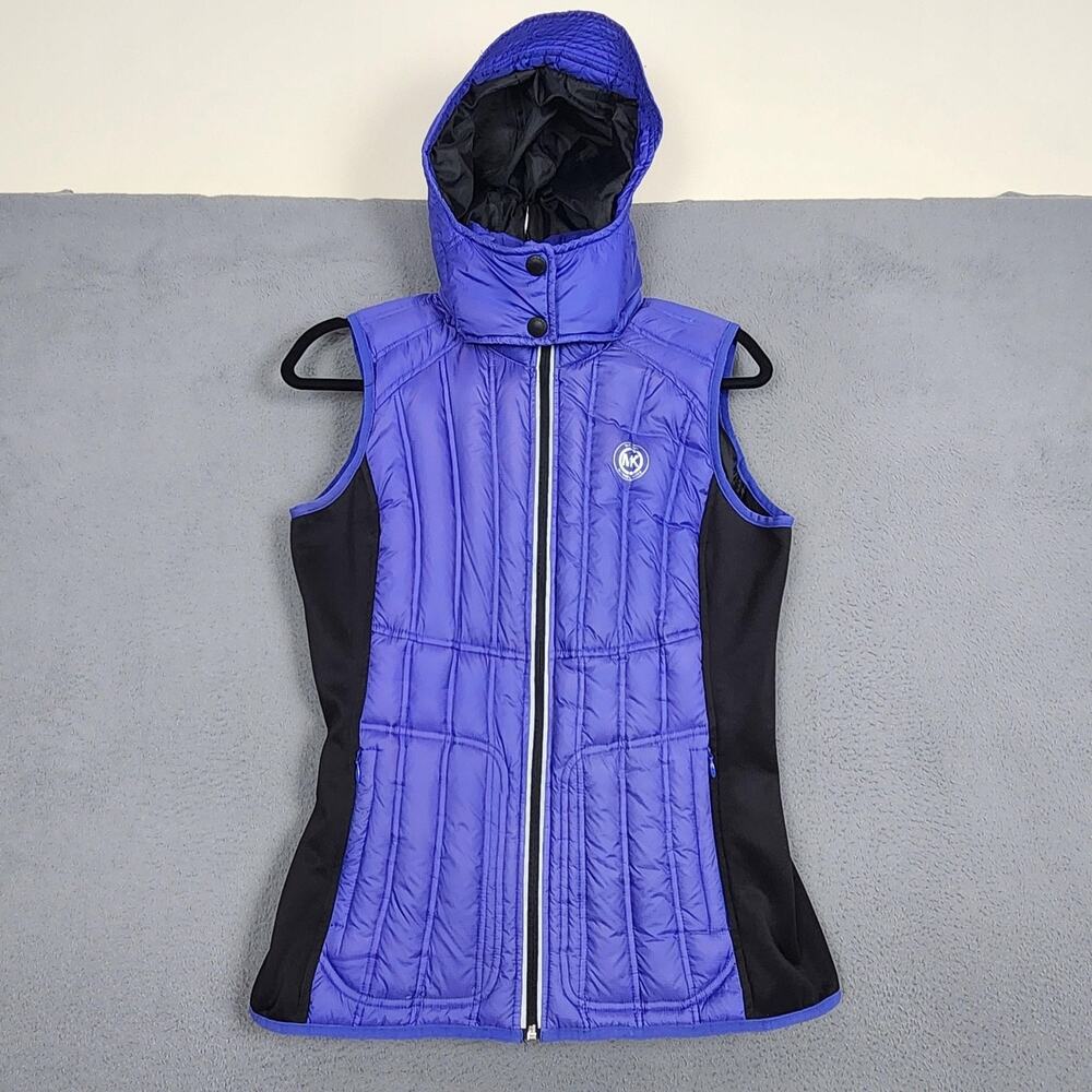 MICHAEL KORS Vest Womens Small Hooded Quilted Down Puffer Zip Jacket